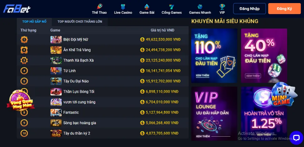 Hoàn trả hàng ngày bắn cá 33win01